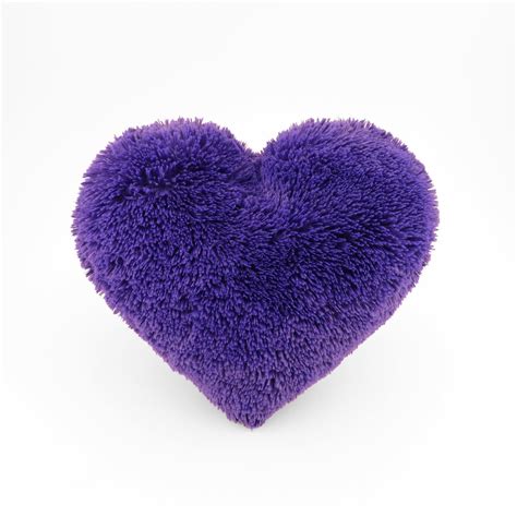 Fluffy Purple Heart Shaped Decorative Throw Pillow – Send A Smooch