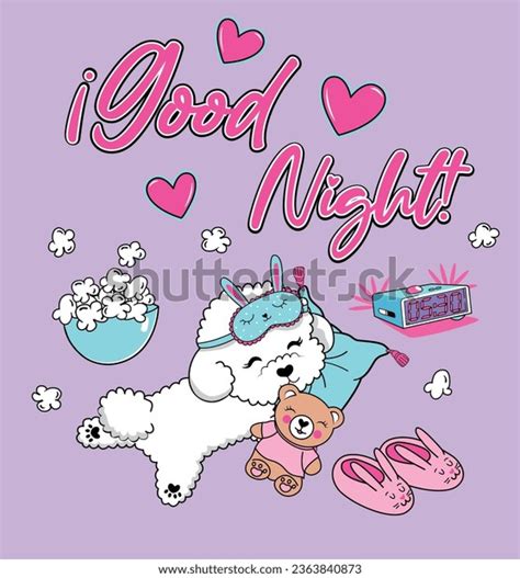 Good Night Dog Cute Sleep Stock Vector (Royalty Free) 2363840873 ...