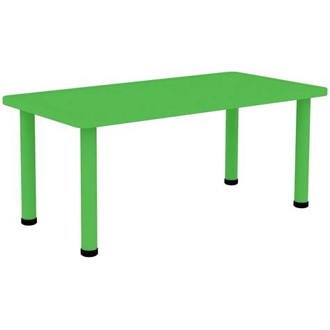 Homelala - Green - Kids Table - Height Adjustable 21.5" - 22.5" Rectangle Shape Child Plastic ...