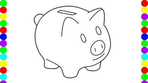 How to draw a Piggy Bank Step by Step for Beginners - YouTube