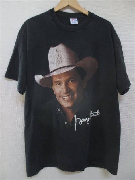 Vtg. GEORGE STRAIT 90s Tour Distressed Portrait Vintage T-Shirt / Size xL | 90s tour, George ...