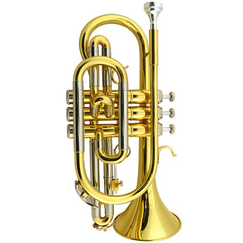 Free shipping Bb Brass Cornet Gold lacquer B flat Trumpet cornet musical instrument Corneta ...