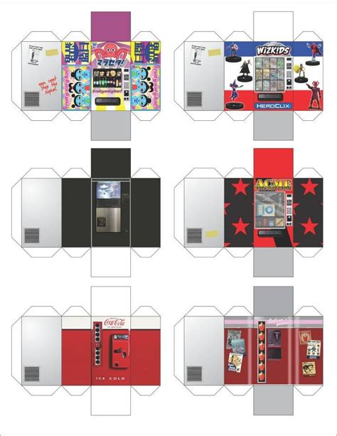 an assortment of vending machines with red stars on the front and white ...