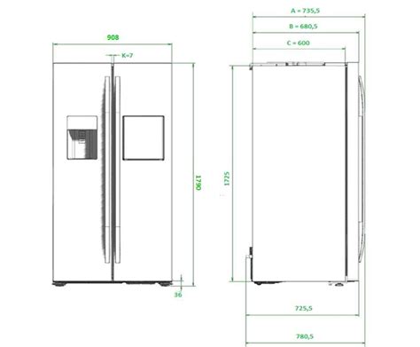 Samsung American Fridge Freezer Dimensions