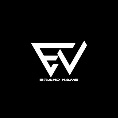 Premium Vector | A black and white logo for an ev brand name