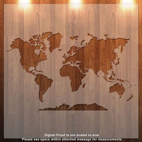 Earth World Map Globe Continents Stencil Durable - Etsy