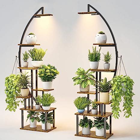 Amazon.com: BACEKOLL Tall Plant Stand Indoor with Grow Light, 7 Tiered Metal for Plants Multiple ...