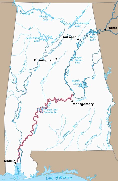 Map Of Alabama Rivers | secretmuseum