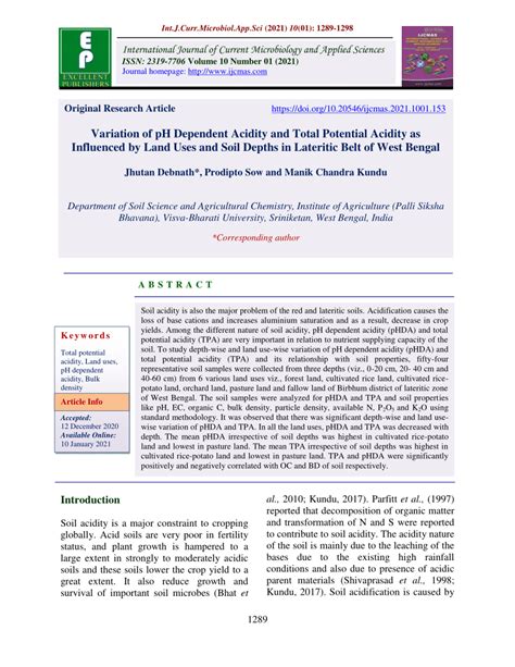 (PDF) Variation of pH Dependent Acidity and Total Potential Acidity as ...