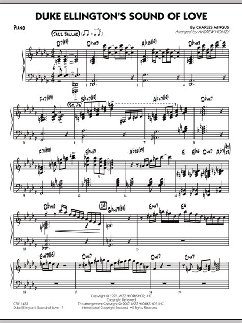 Duke Ellington's Sound of Love - Piano by Andrew Homzy Sheet Music for Jazz Ensemble at Sheet ...