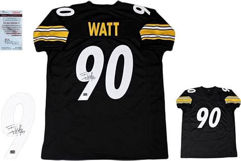 TJ Watt Autographed SIGNED Custom Jersey - JSA Witnessed Authentic - BLK at Amazon's Sports ...