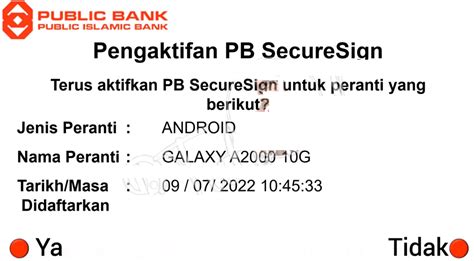 √ Cara Aktifkan PB SecureSign Public Bank Online PBe