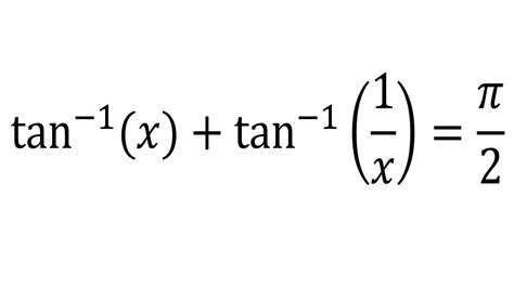 Arctan(x)+arctan(1/x)=pi/2 - YouTube