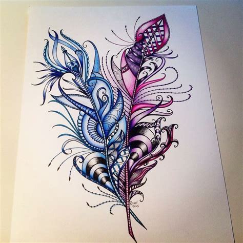 Peacock Feather Mandala Drawing