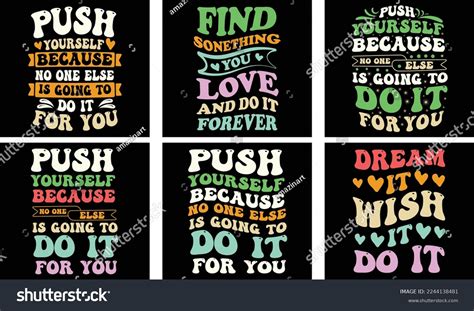 Motivational Saying Tshirt Design Bundle Motivational Stock Vector ...