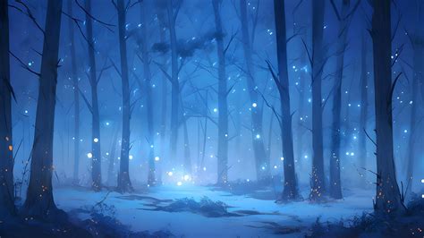 Winter Night Forest Wallpapers - 4k, HD Winter Night Forest Backgrounds on WallpaperBat