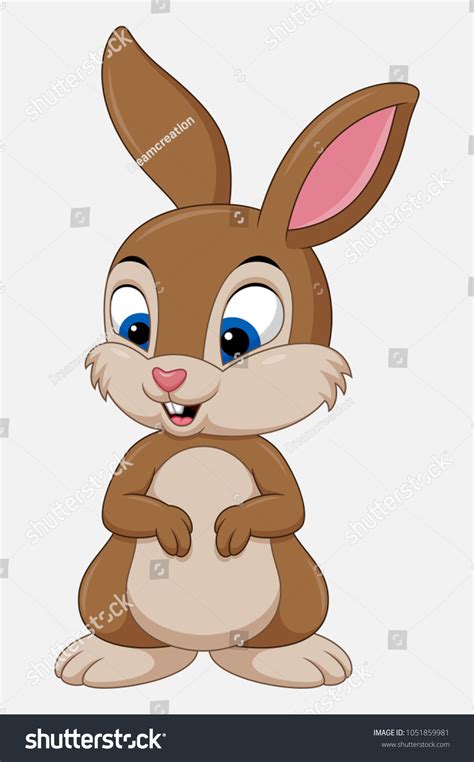 Cute Rabbit Cartoon Isolated On White Stock Vector (Royalty Free ...