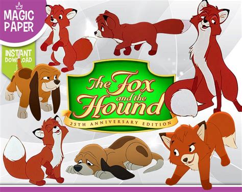 The Fox and The Hound Clipart Disney Digital 300 DPI PNG