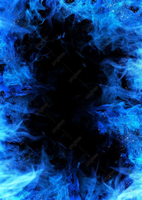 Black Background Blue Frame Flame Border Background Wallpaper Image For Free Download - Pngtree