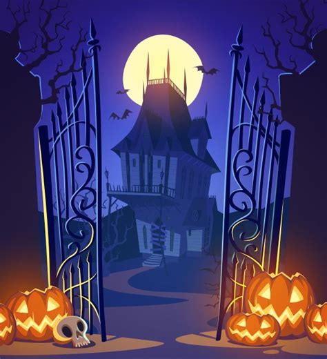 Casa encantada de Halloween - imagen | Ilustración de halloween, Fondos ...