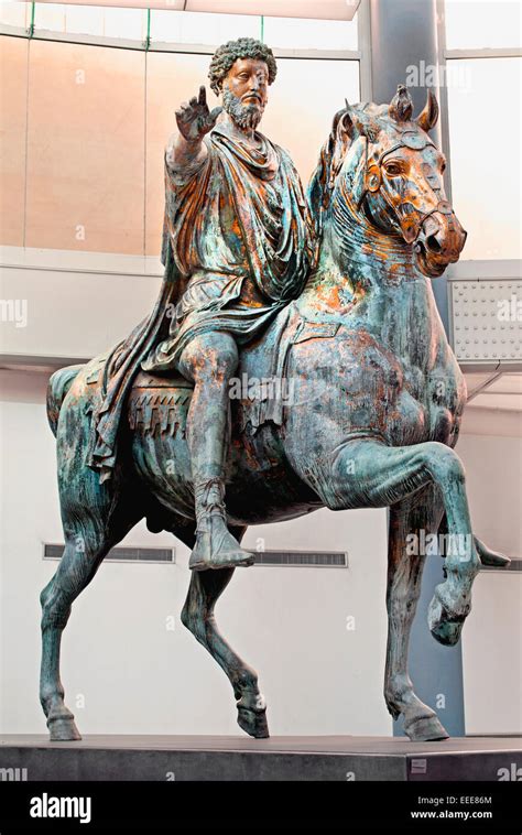 Equestrian statue of Marcus Aurelius ( Marco Aurelio ) 161-180 AD on ...