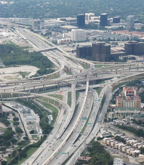 Dallas-Fort Worth Freeways High Five Interchange US 75 at Interstate 635 | Aerial, Aerial view ...