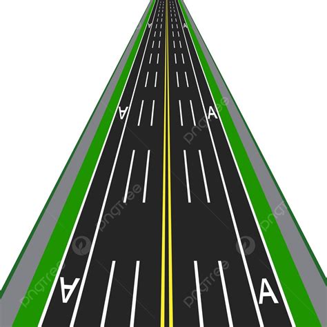 Illustration Of A Highway With Clear Markings And Separate Lanes Designated For Public Transport ...