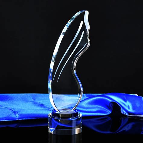 Wing Shaped Crystal Trophy Grammy Award Engraved Logo Or Words Glass ...