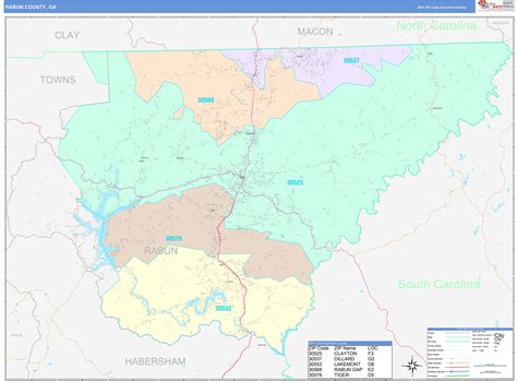 Rabun County, GA Wall Map Color Cast Style by MarketMAPS - MapSales.com