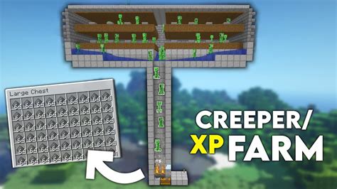 Minecraft: EASY CREEPER XP FARM TUTORIAL! 1.19 Gunpowder creeper farm ...
