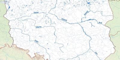 Poland rivers map - Map of Poland rivers (Eastern Europe - Europe)