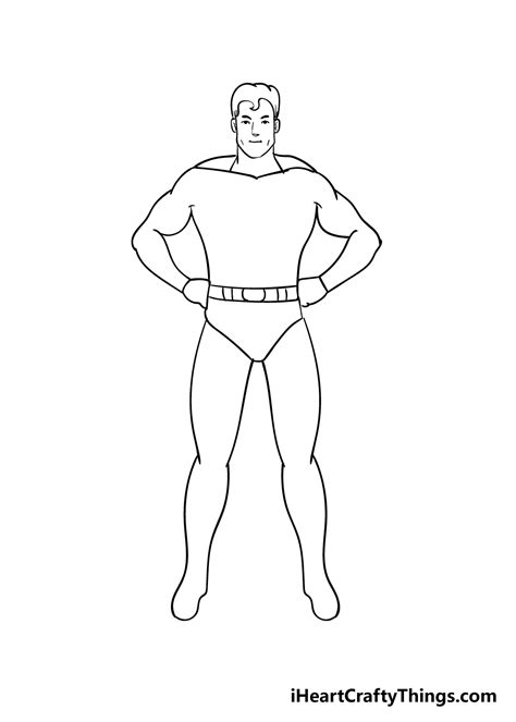 Superhero Drawing - How To Draw A Superhero Step By Step