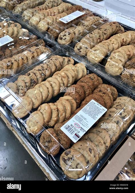 Fresh baked cookies at Costco Stock Photo - Alamy