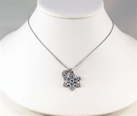 Snowflake Necklace Silver Snowflake Charm Silver Snow Flake - Etsy