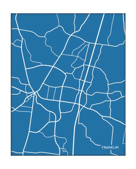 Franklin TN City Map Art Print / Tennessee City Grid Modern - Etsy