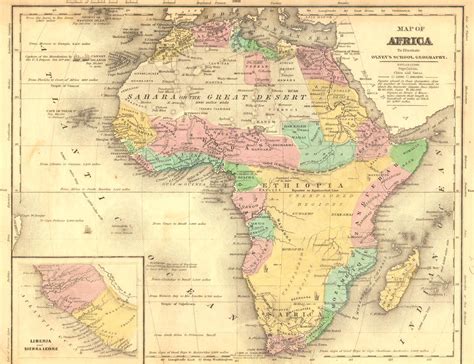 Map of Africa in Olney's School Geography. George E. Sherman and J.C. Smith (1843) (University ...