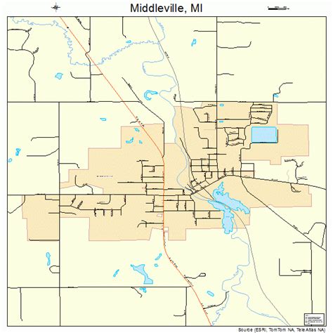 Middleville Michigan Street Map 2653760