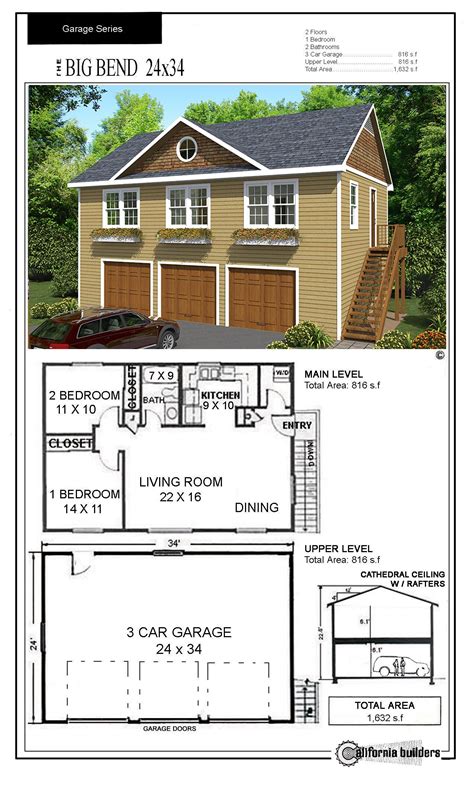 Classic 2 bedroom carriage house plan – Artofit