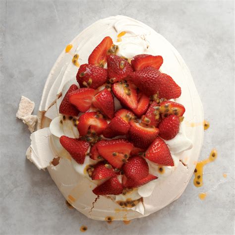 Strawberry-Passion Fruit Pavlova Recipe & Video | Martha Stewart