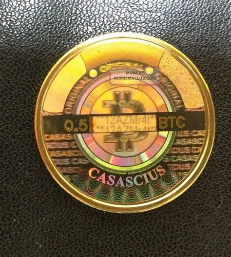 2013 Casascius Coin Brass Half Btc Loaded 0. 5