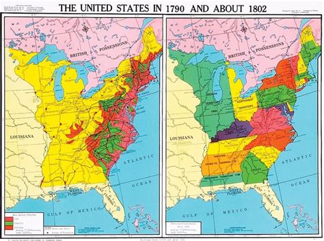 Us History | United States in 1790 and About 1802, U.S. History Map ...