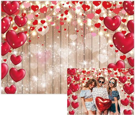 Lighting & Studio Allenjoy 5x3ft Valentines Day Photography Backdrop Rustic Wood Glitter Lights ...