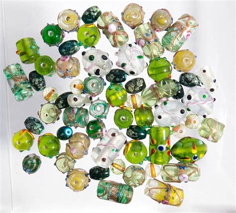 Glass Beads for Jewelry Making for Adults 60-80 Pieces Lampwork Murano Loose Beads for DIY and ...