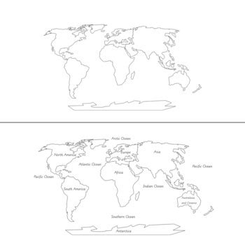 Montessori Continents Puzzle Maps (A2, A3, A4 sizes) by My Montessori Hub