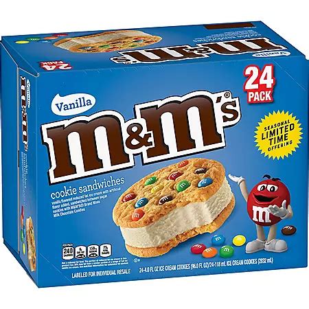 M&M's Cookie Sandwiches with Vanilla Ice Cream (24 ct.) - Sam's Club