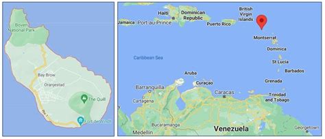 Map of St. Eustatius including the National Park areas of Boven and the... | Download Scientific ...