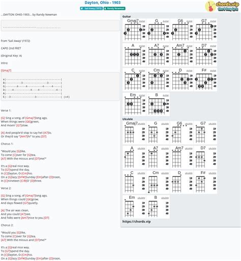 Chord: Dayton, Ohio - 1903 - Randy Newman - tab, song lyric, sheet, guitar, ukulele | chords.vip