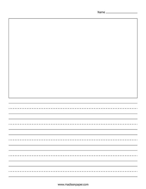 Writing Paper With Picture Box – Madison's Paper Templates