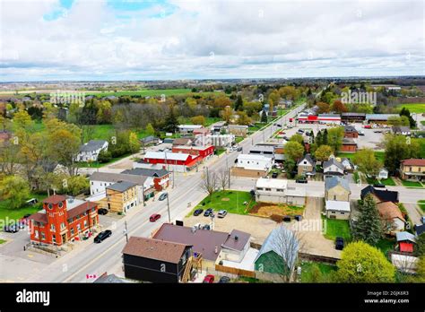 An aerial of Burford, Ontario, Canada downtown Stock Photo - Alamy