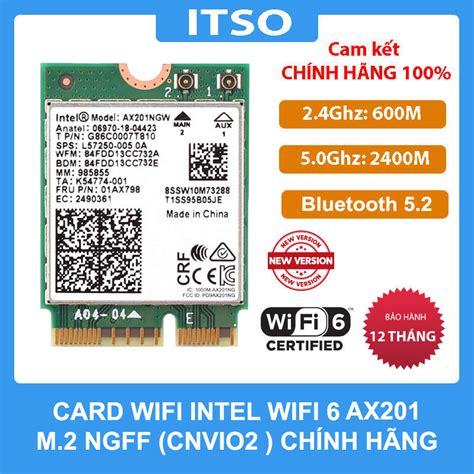 Card WIFI Laptop Intel WIFI 6 AX201 CNVIo2 tích hợp Bluetooth 5.2 ...